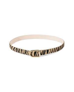 DEHANCHE Mija Zebra Calfhair Belt - Multicolor