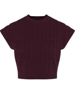 BuHu Cable Knit Soft Stretch Vest - Purple