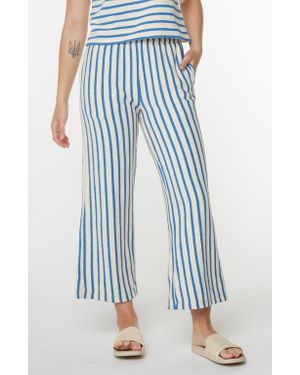 Roxy Java Stripe Cotton Terry Pants - Blue