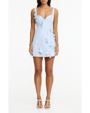 Acler Eskett 3D Floral Appliqué Cocktail Minidress - White