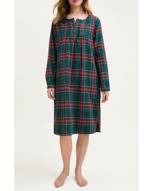 Petite Plume Beatrice Cotton Twill Nightgown - Green