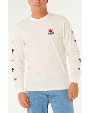 Rip Curl Hawaii Tapa Hex Graphic Long Sleeve T-Shirt - White
