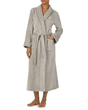 Ralph Lauren Shawl Collar Long Robe - Gray