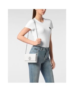 Philipp Plein Nappa Leather Mini Shoulder Matelasse - Gray