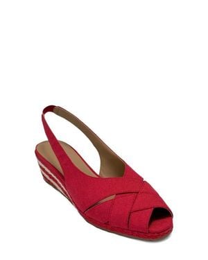 Aerosoles Roberta Linen Slingback Espadrille Wedge Sandal - Red
