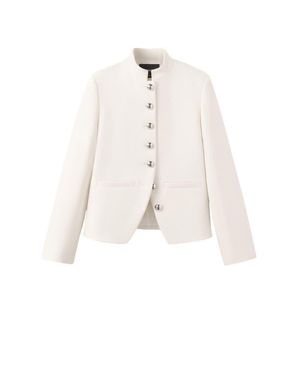 Mango Mandarin Collar Jacket - Natural