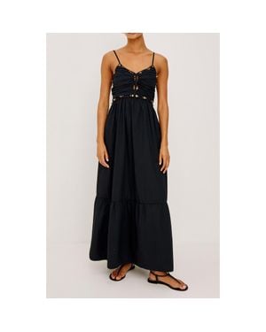 Rails Ivana Polished Stone Detail Cotton Maxi Dress - Black
