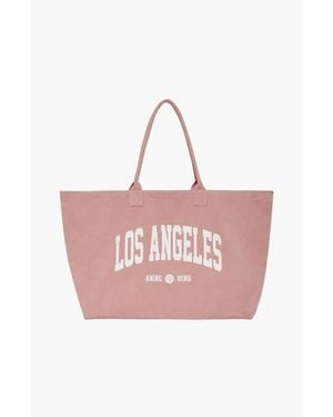 Anine Bing Leo Los Angeles College Canvas Tote - Pink