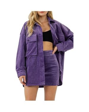 Grey Lab Corduroy Oversize Jacket - Purple
