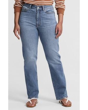 Lands' End Denim High Rise Straight Curvy Jeans - Blue