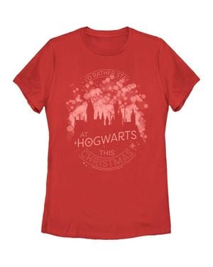 Harry Potter Hogwarts This Christmas Graphic T-Shirt - Red