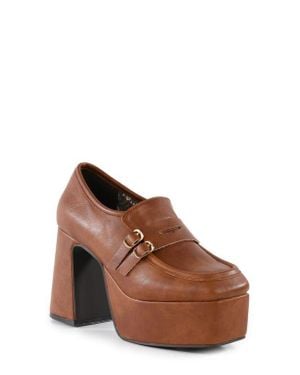 BC Footwear Peace Train Platform Pump - Brown