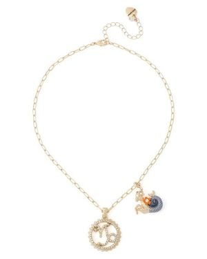 Betsey Johnson Gemini Charm Pendant Necklace - White