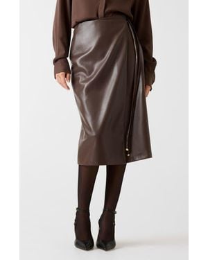 Marciano Gladys Faux Leather Wrap Skirt - Black
