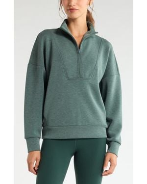 Zella Soft Luxe Half Zip Pullover - Green