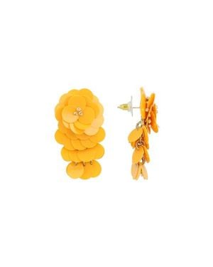 LOTT.gioielli Sequin Flower Waterfall Statement Earrings - Orange