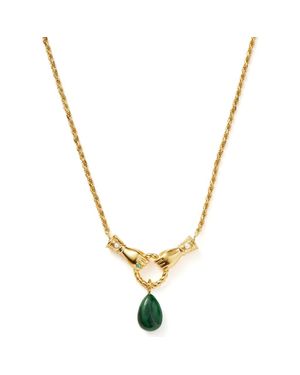 Missoma X Harris Reed Malachite Pendant Necklace - Metallic
