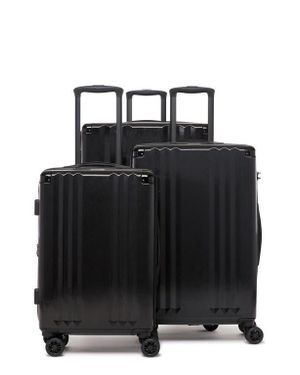 CALPAK Ambeur 3-Piece Metallic Luggage Set - Black