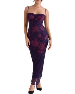 House Of Cb Aiza Floral Underwire Cocktail Dress - Purple