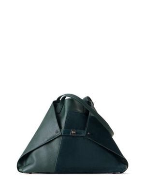 Akris Medium Ai Leather & Suede Convertible Shoulder Tote - Blue