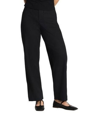 Spanx Spanxsupersmooth Stretch Cotton Twill Barrel Leg Pants - Black