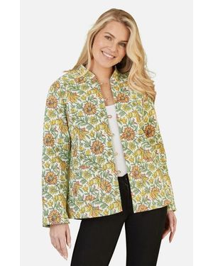 Yumi' Sunflower Reversible Quilted Jacket - Natural