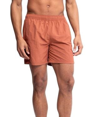 AUTO-REPLY™ Sebastian Solid 5.5-Inch Nylon Swim Trunks - Red