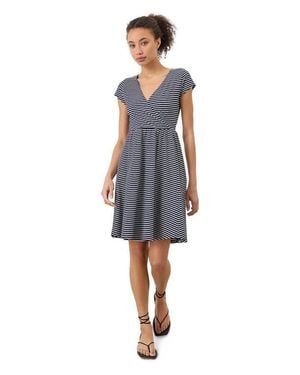 Pact Fit & Flare Crossover Dress - Blue