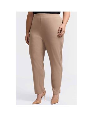 Foxcroft Louisa Crepe Knit Ankle Pants - Natural
