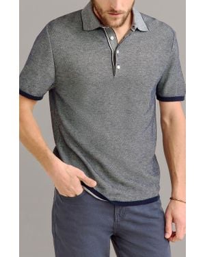 Billy Reid Bird's Eye Piqué Polo Sweater - Gray