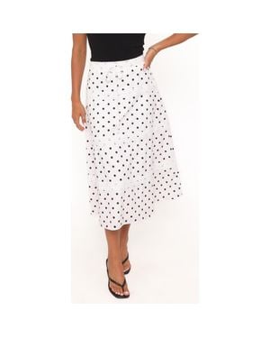 Petal & Pup Lucia Tiered Midi Skirt - White