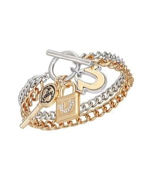 TRUE RELIGION Two-Tone Key & Lock Charm Bracelet - Metallic