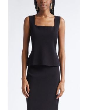 St. John Abby Santa Roma Knit Shell - Black