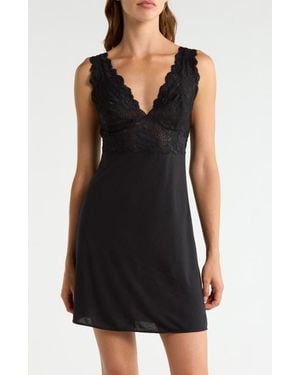 Natori Delight Lace Bodice Chemise - Black