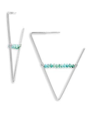Nashelle Geo Beaded Hoop Earrings - Blue