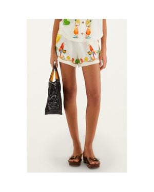FARM Rio Biricutico Print Pleat Trimmed Shorts - Multicolor