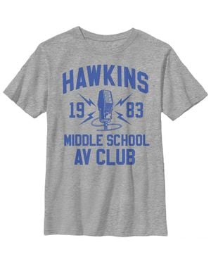 Stranger Things Boy's Hawkins Av Club 1983 Graphic T-Shirt - Blue