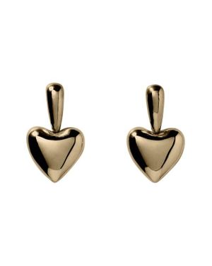 Annika Inez Voluptuous Heart Drop Earrings - Metallic