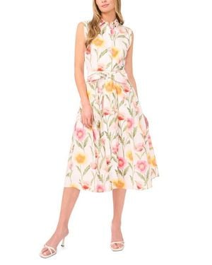 Ted Baker Cassie Floral Sleeveless Cotton Midi Shirtdress - White