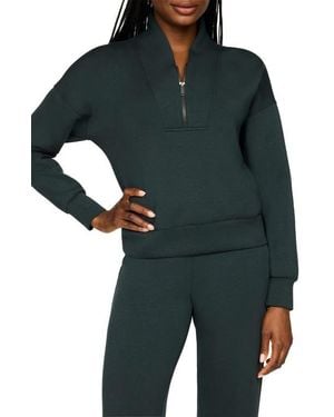 Spanx Airessentials Shawl Collar Half Zip Pullover - Black