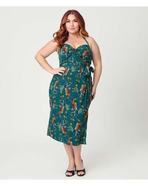 Unique Vintage Plus Size Leilani Sleeveless Sarong Dress - Green
