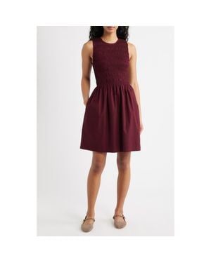 Madewell The Melody Smocked Minidress - Red