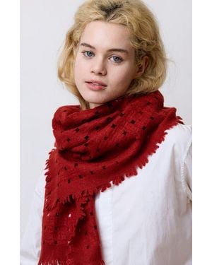Lost Pattern Pixie Cashmere Scarf - Red