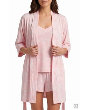 Flora Nikrooz Martha Short Pajamas & Robe Set - Pink