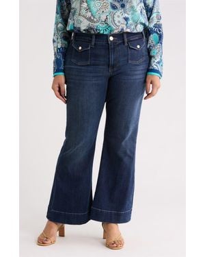 Liverpool Jeans Company Hannah Mini Patch Pocket Flare Jeans - Blue