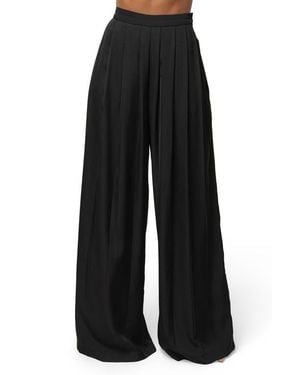 JLUXLABEL Clara Pleated Wide Leg Pants - Black