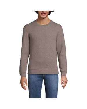 Lands' End Long Sleeve Serious Sweats Crewneck Sweatshirt - Gray