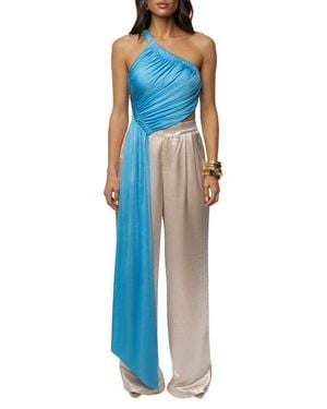 JLUXLABEL Spotlight Draped Top - Blue
