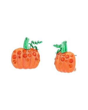 Betsey Johnson Pumpkin Stud Earrings - Red