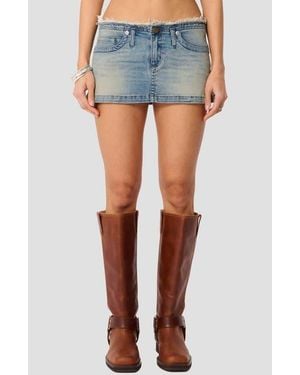 A.Brand A Low Mini Denim Skirt - Blue